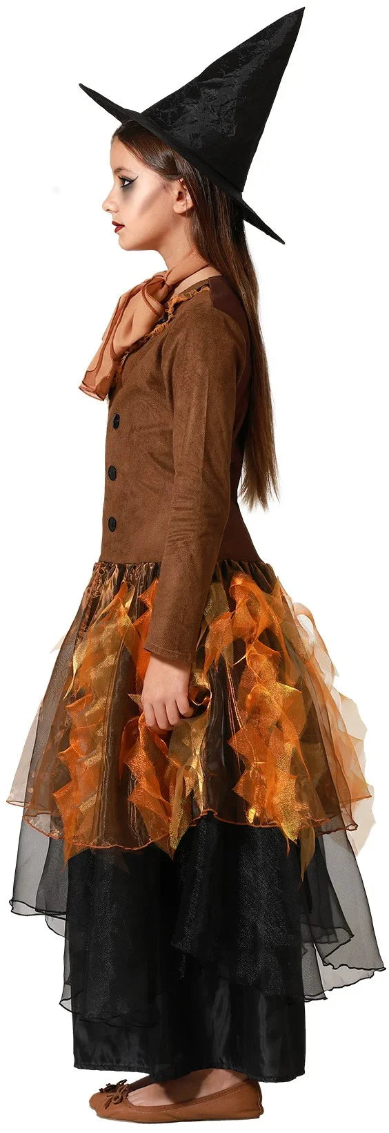 Disfraz de Bruja Elegante Marrón para Niña Brujas Atosa